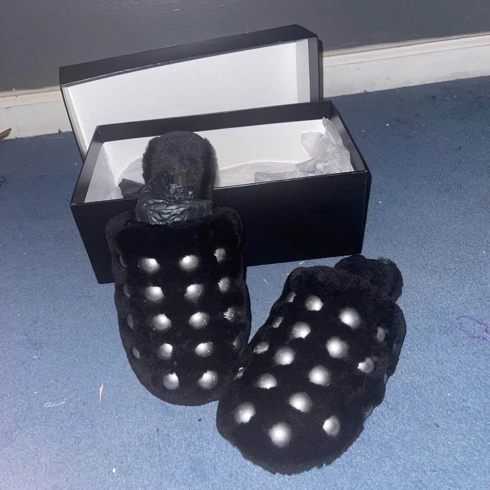 Fur studded mules - Picture 6 of 10